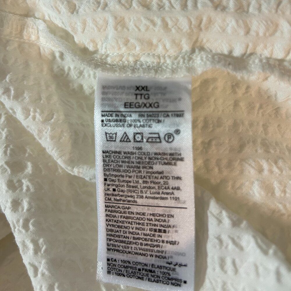 Gap Seersucker Peasant Shirt plus size XXL White - Picture 6 of 10